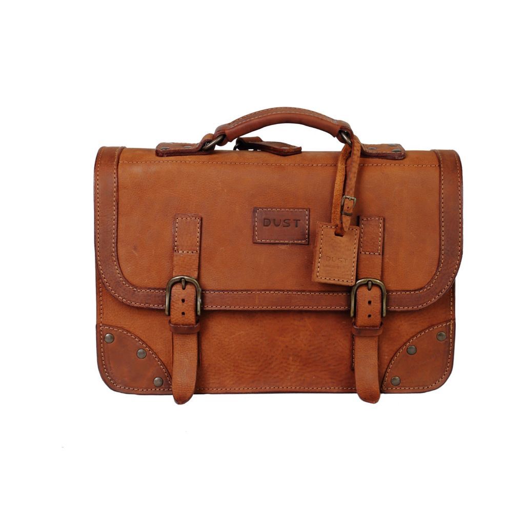Men's Leather Briefcase In Heritage Brown THE DUST COMPANY