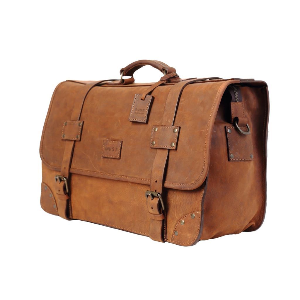Men's Leather Duffel Bag In Heritage Brown THE DUST COMPANY
