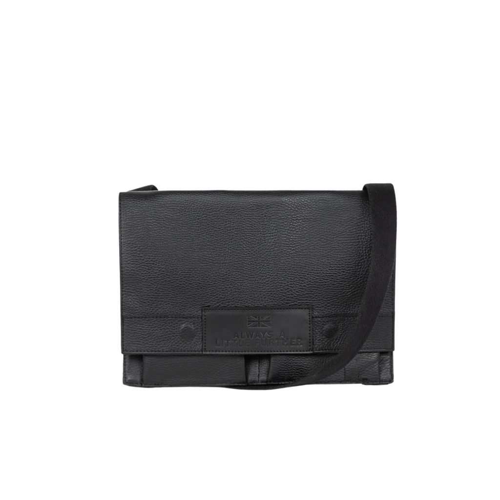 Men's Leather Shoulder Bag - Black One Size Deux Mains