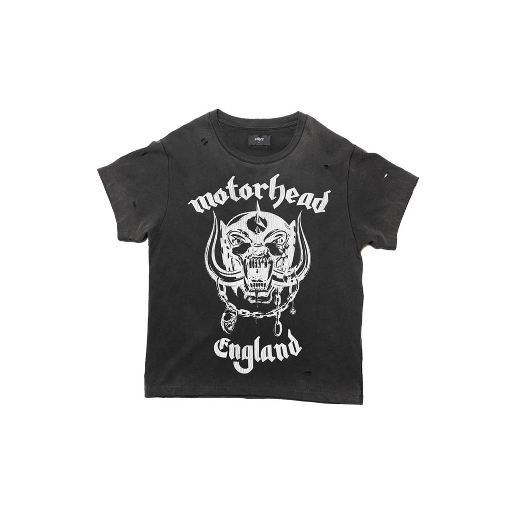 Men's Motörhead 'England' Vintage Tee - Heavy Relic Black Xxs Wolf & Badger