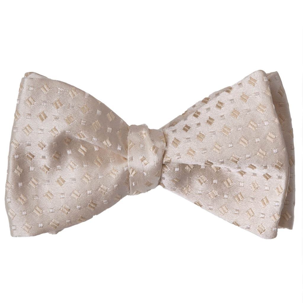 Men's Neutrals Bellini - Champagne Silk Bow Tie One Size Elizabetta
