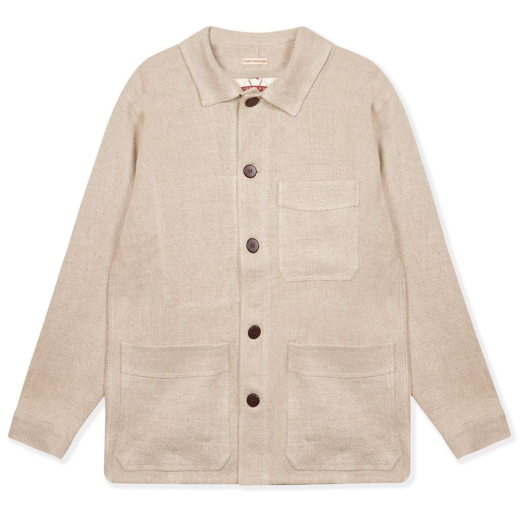 Men's Neutrals Linen Jacket - Ecru Small Burrows & Hare