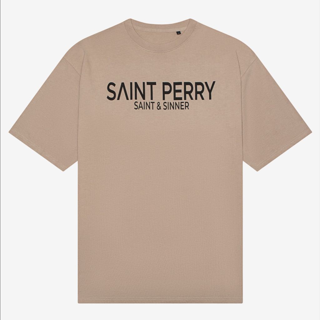 Men's Neutrals Oversized T-Shirt Taupe Ss Sp1 Extra Small SAINT PERRY