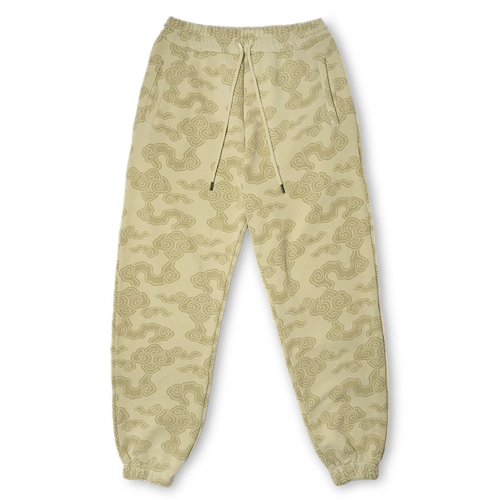 Men's Neutrals Super Cozy Cloud Print Sweatpants In Stone Extra Small Ning Dynasty