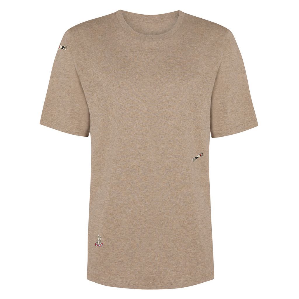 Men's Neutrals Swimmers Embroidered T-Shirt Heather Sand Small INGMARSON