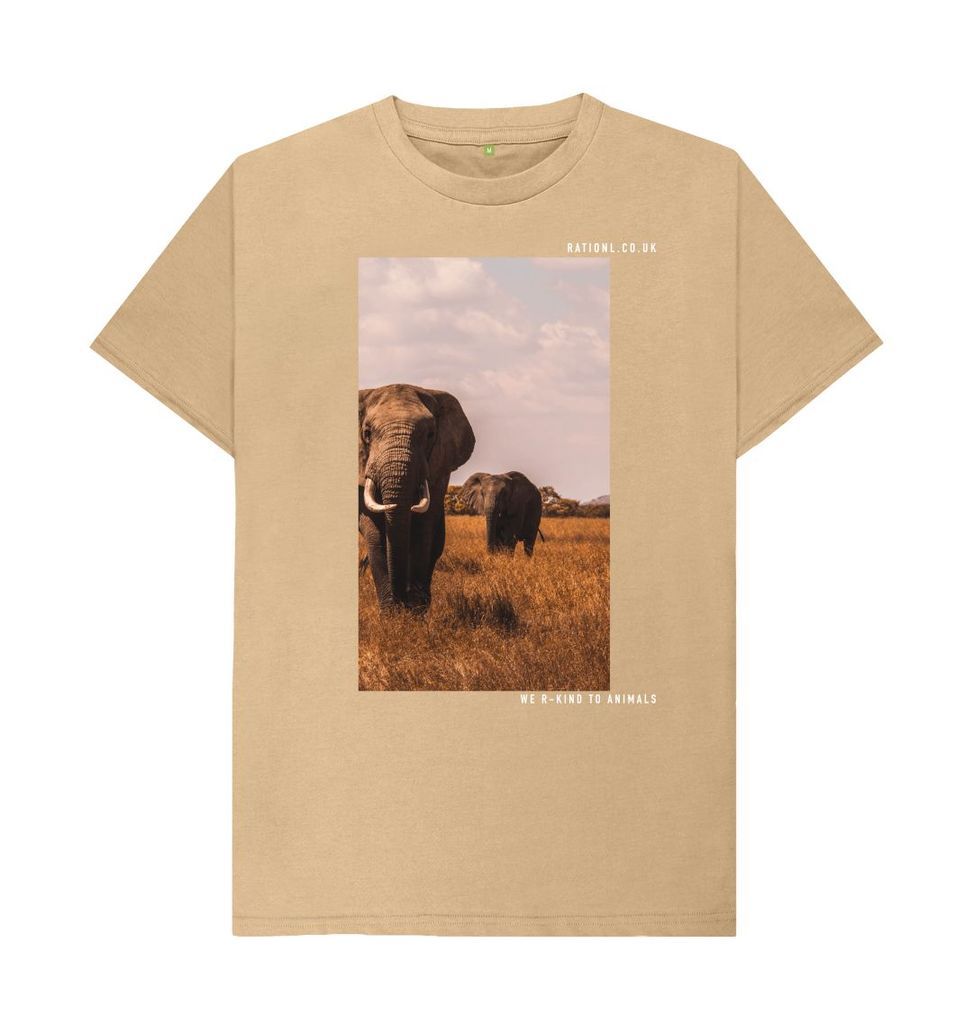 Men's Neutrals We R Kind To Animals Organic T-Shirt - Sand Extra Small Ration. L
