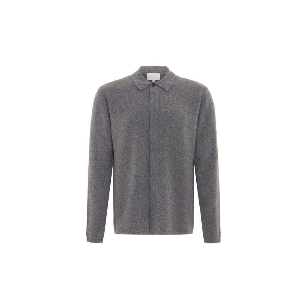 Men's Orion Cashmere Overshirt - Grey Small Les 100 Ciels