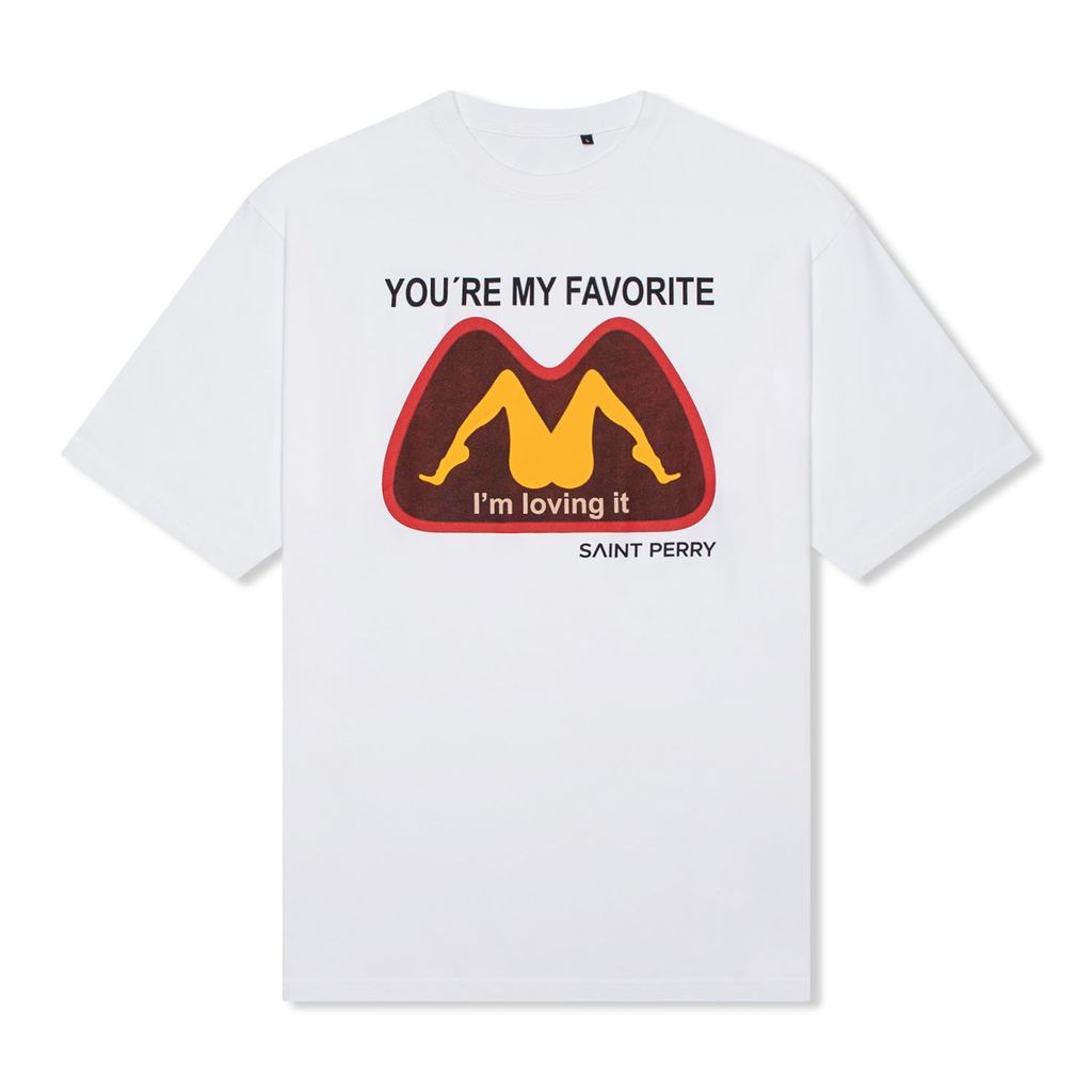 Men's Oversized T-Shirt White You're My Favorite Small SAINT PERRY