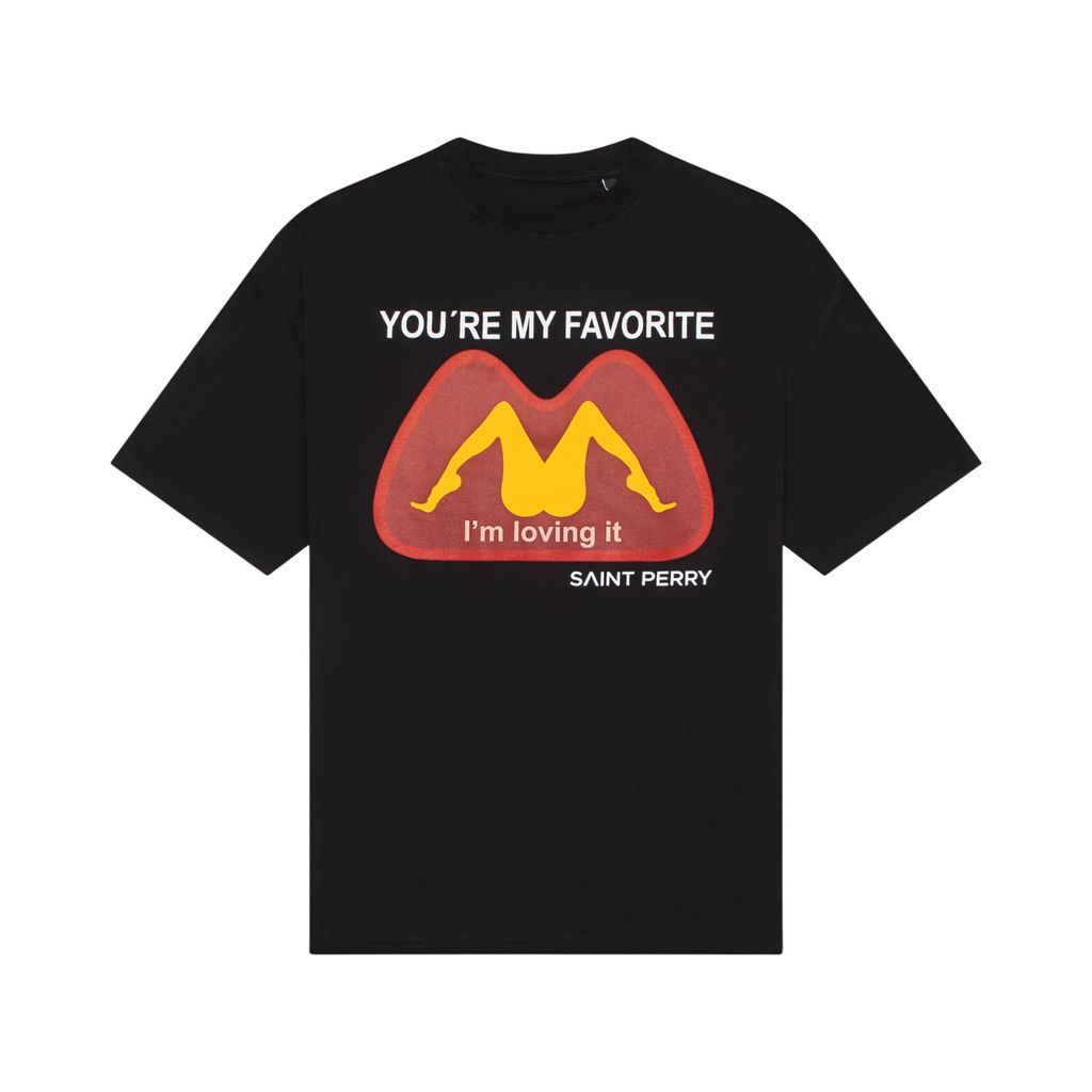Men's Oversized T-Shirt Black You're My Favorite Small SAINT PERRY