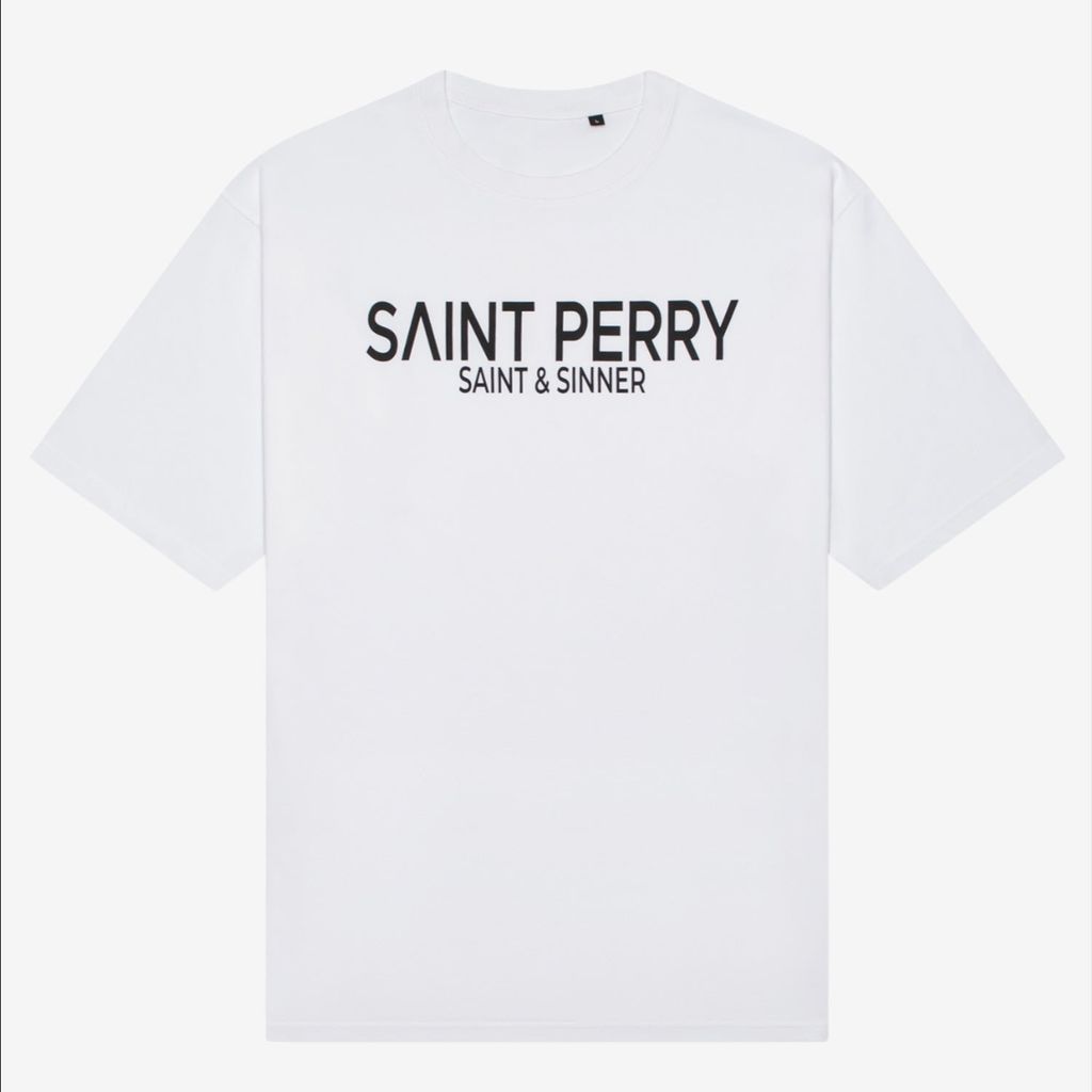 Men's Oversized T-Shirt White Ss Sp1 Large SAINT PERRY