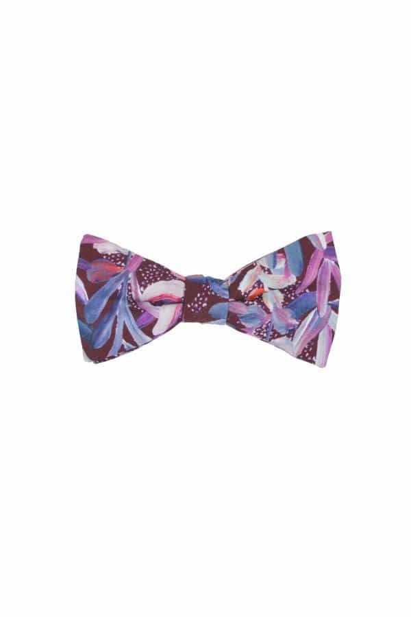 Men's Pink / Purple Bow Tie - Protea Burgundy One Size Peggy and Finn