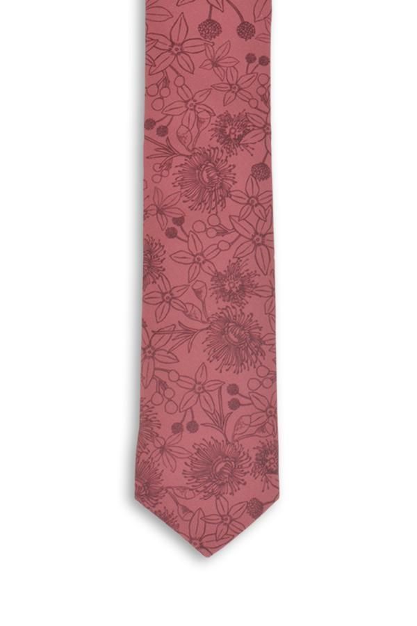 Men's Pink / Purple Cotton Tie - Wildflower Rose One Size Peggy and Finn