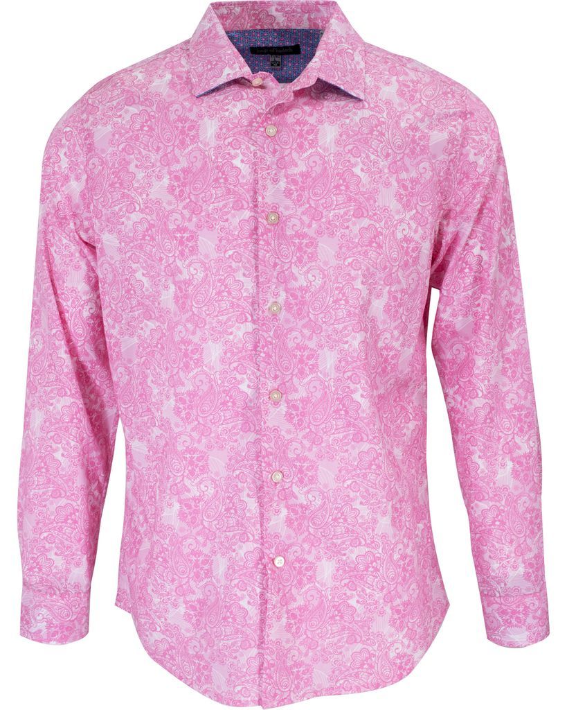 Men's Pink / Purple Nigel Paisley Wave Shirt In Pink Small Lords of Harlech