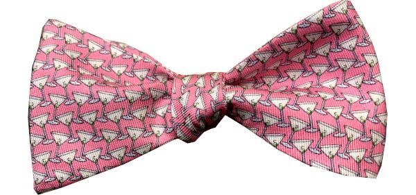 Men's Pink / Purple Shaken Not Stirred Bow Tie One Size Lazyjack Press
