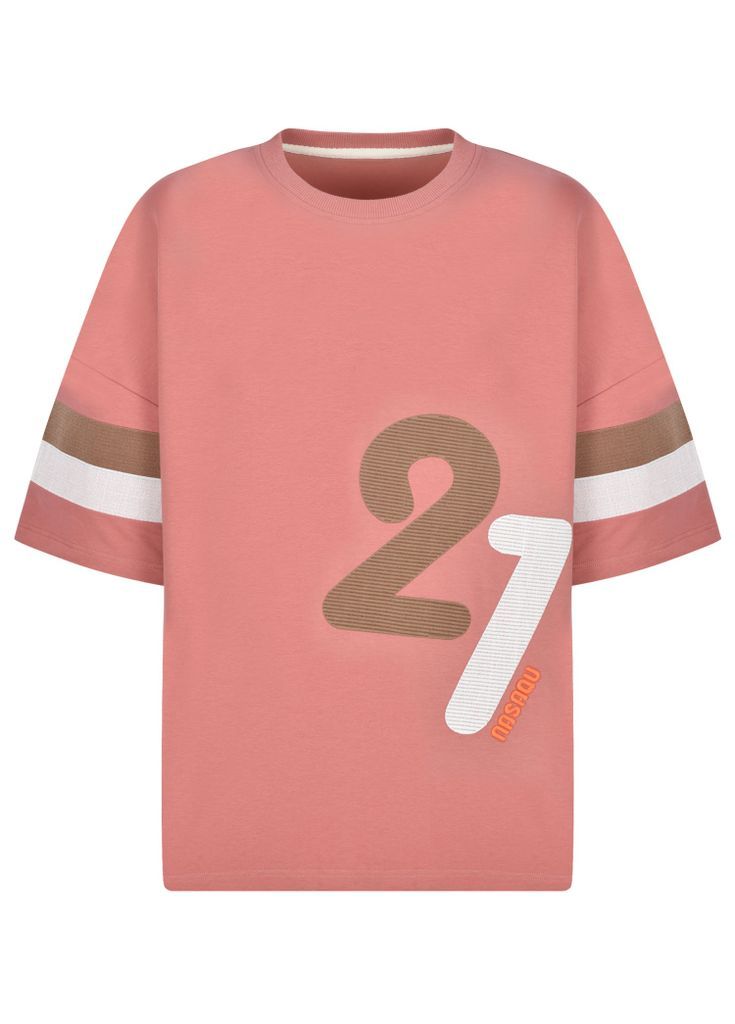 Men's Pink / Purple Subar Loose Fit Number T-Shirt - Rose Petal Small NASAQU