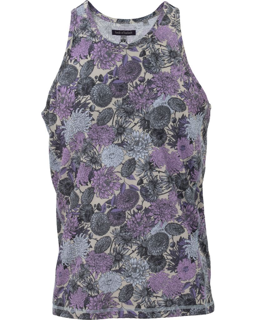 Men's Pink / Purple Tedford Tank Mums Floral Lavender Extra Small Lords of Harlech