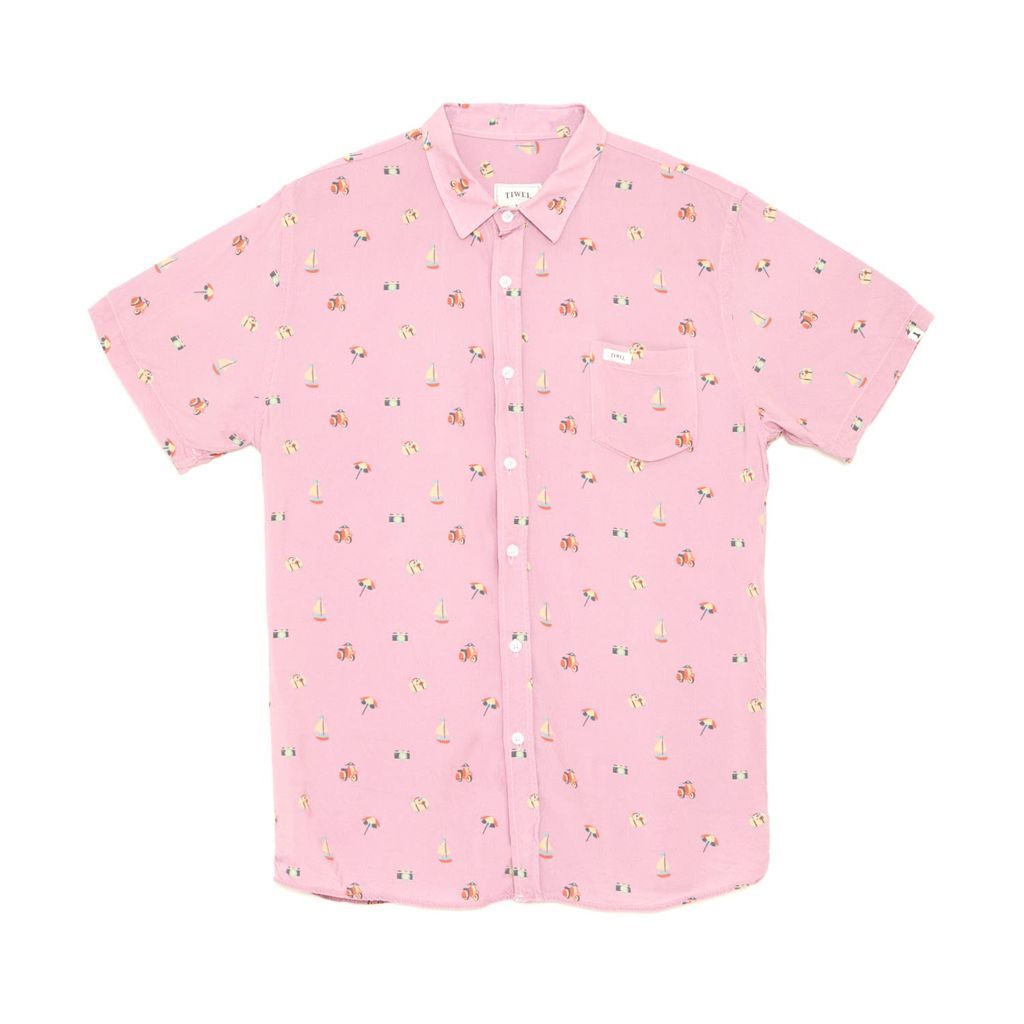 Men's Pink / Purple Travellers Shirt Small TIWEL