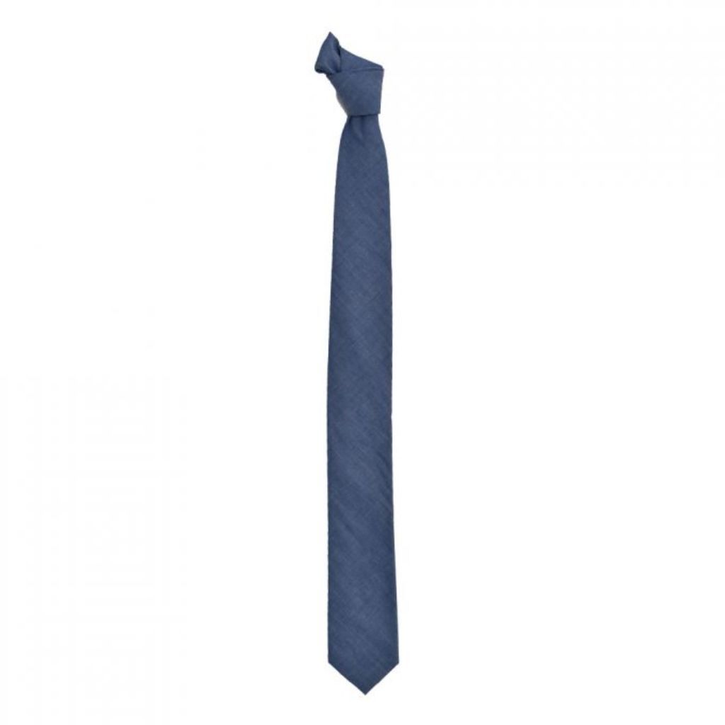 Men's Plain Cotton Tie - Chambray DAVID WEJ