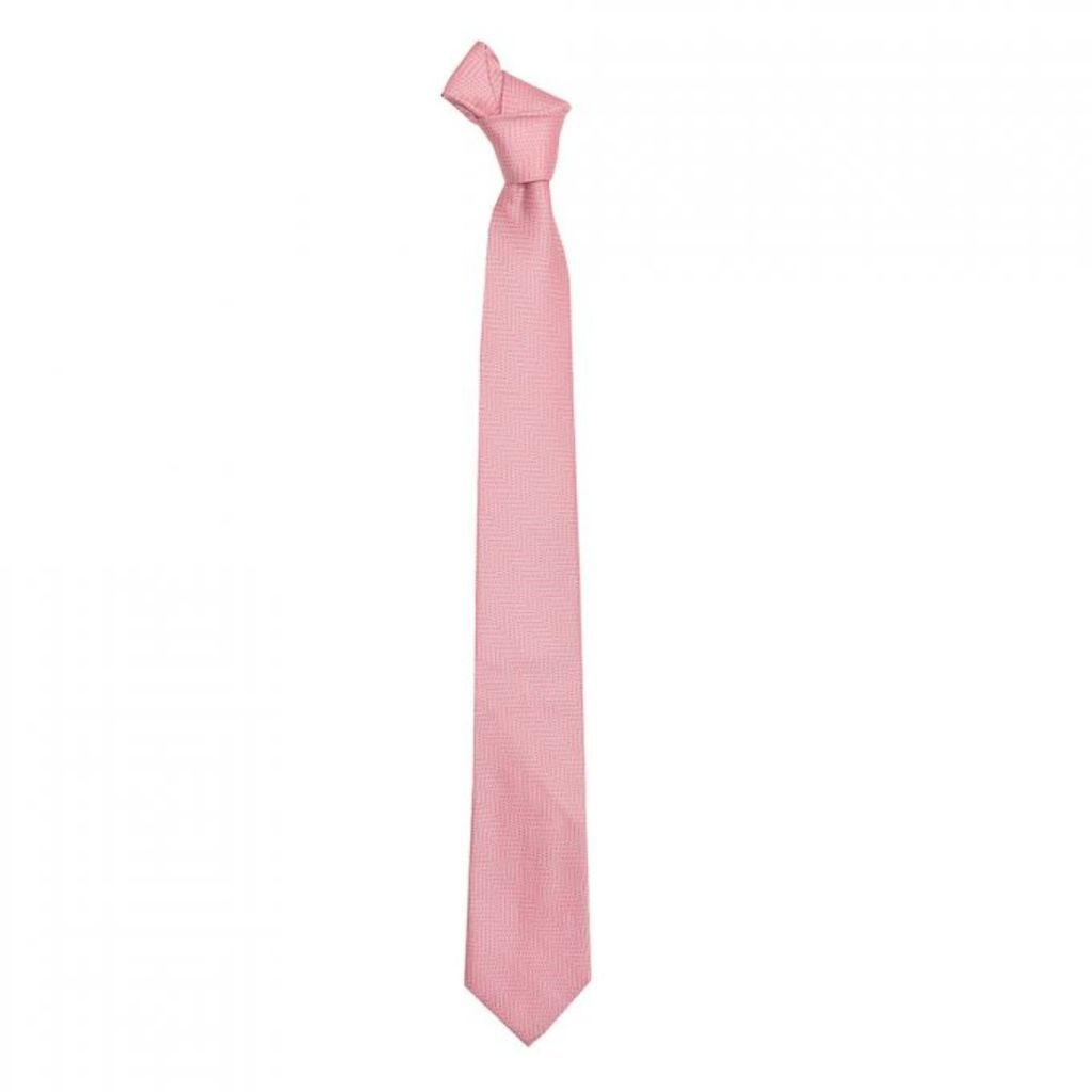 Men's Plain Textured Tie - Pink DAVID WEJ