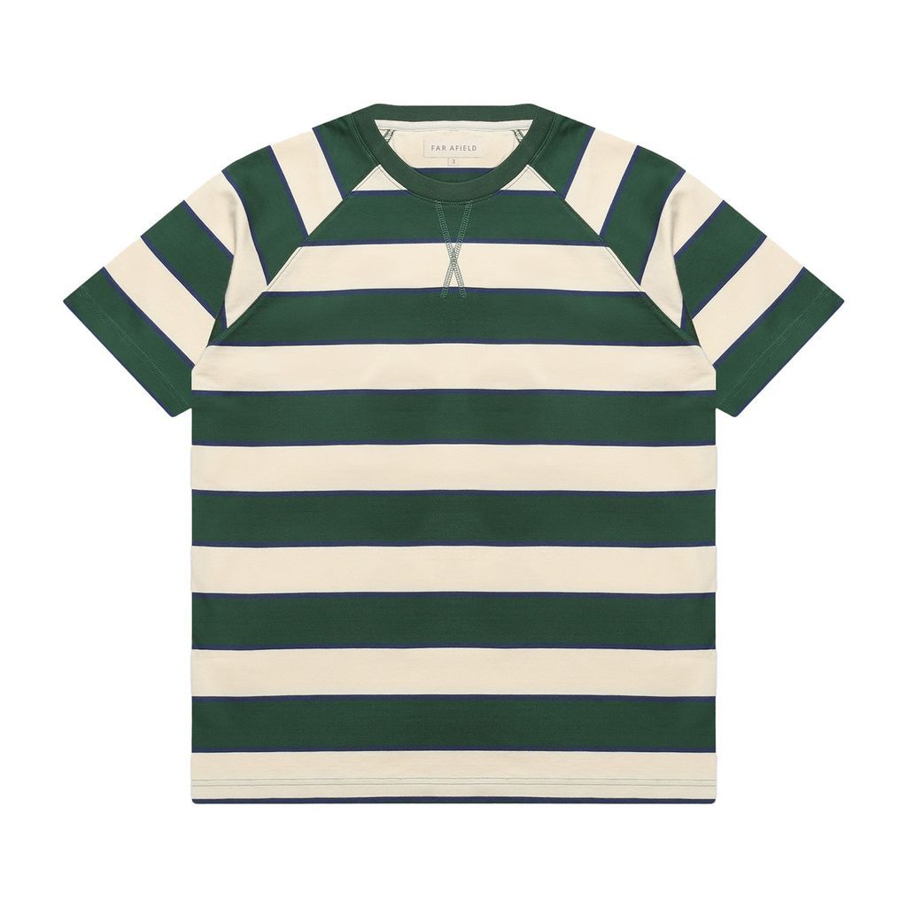 Men's Raglan T-Shirt - Green / Seed Pearl Small Far Afield