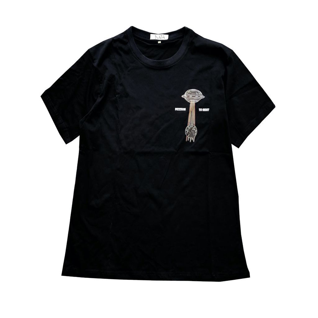 Men's Reset Black Cotton T-Shirt Small NATA STUDIO