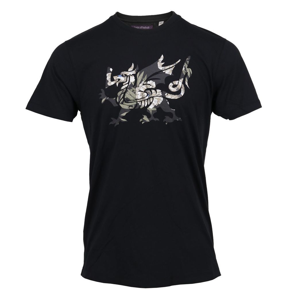 Men's Rob Dragon Tee In Black Small Lords of Harlech