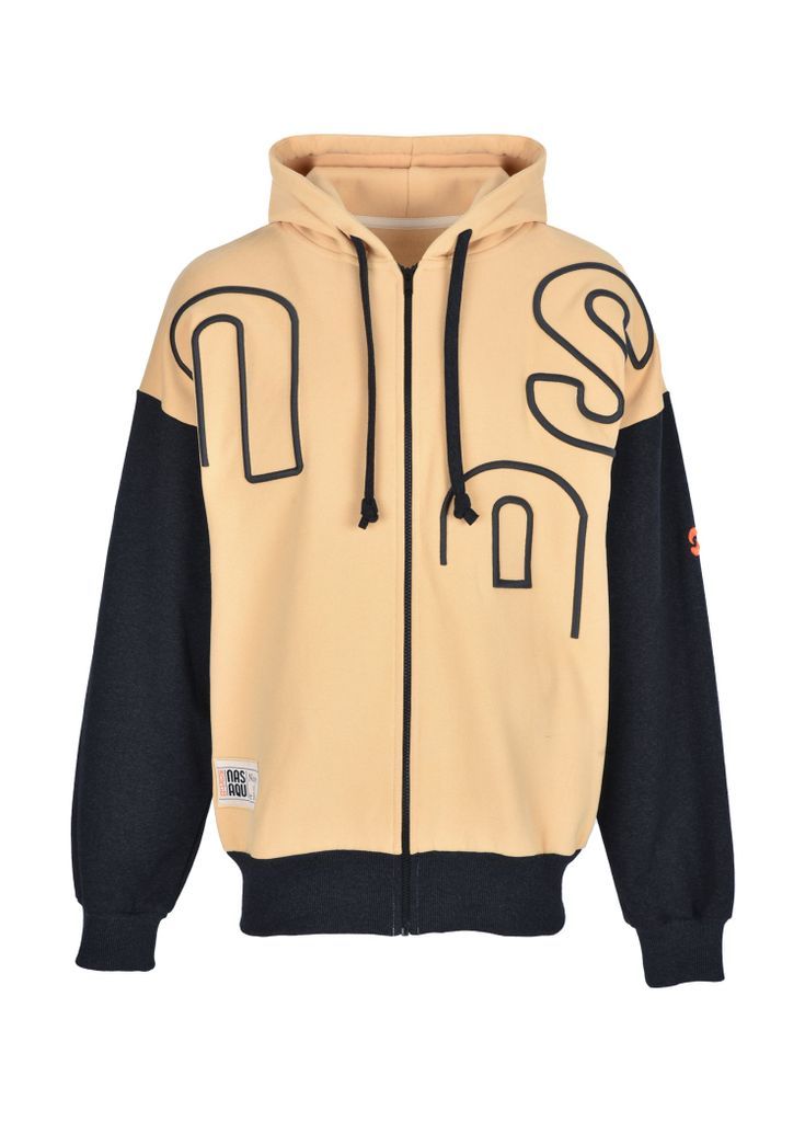 Men's Sand Storm Breaker Zip Hoodie - Charcoal & Sand Small NASAQU