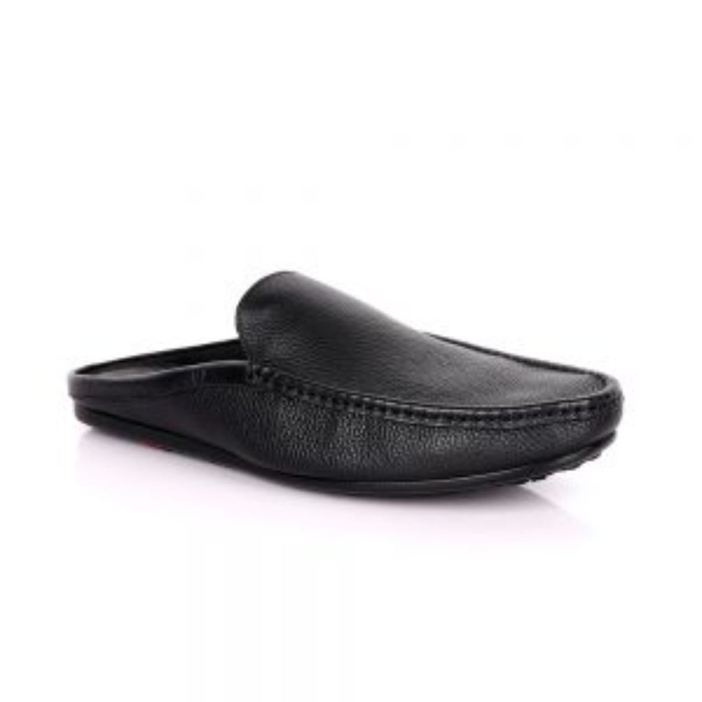 Men's Soft Leather Slip On Loafers - Black 6 Uk DAVID WEJ
