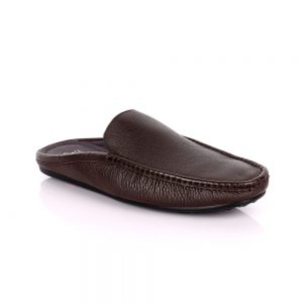 Men's Soft Leather Slip On Loafers - Brown 6 Uk DAVID WEJ