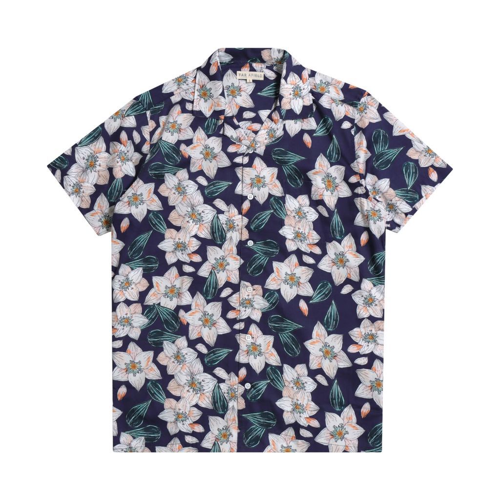 Men's Stachio S/S Shirt - Keiter Floral - Navy Small Far Afield