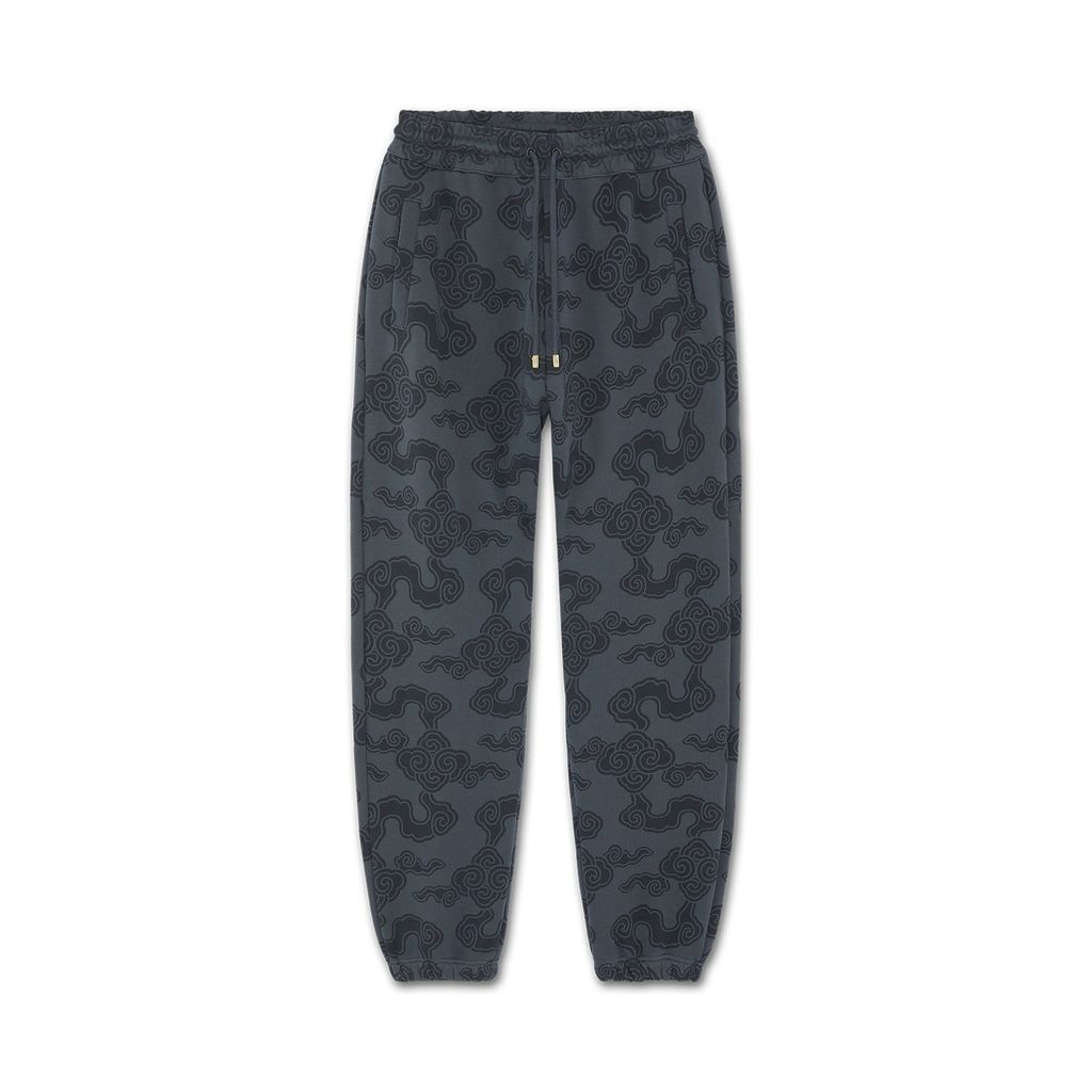 Men's Super Cozy Cloud Print Sweatpants In Black Extra Small Ning Dynasty