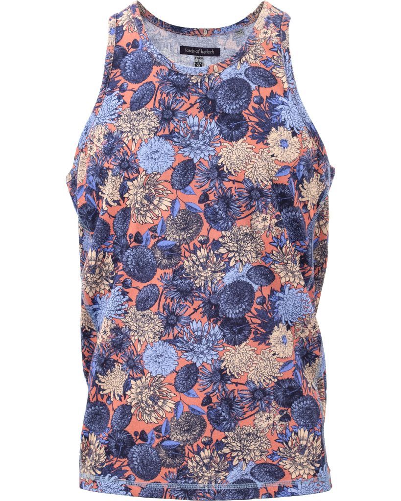 Men's Tedford Tank Mums Floral Peach Extra Small Lords of Harlech