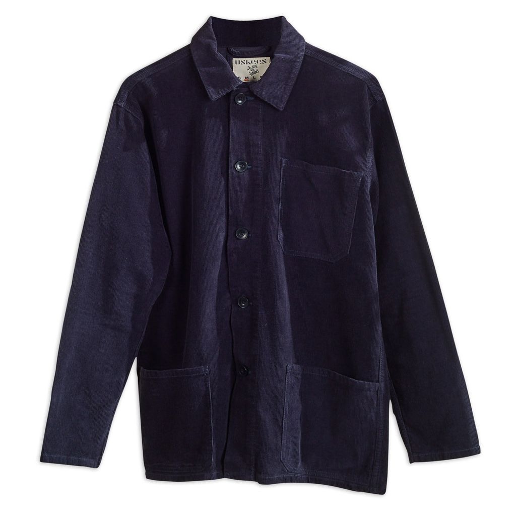 Men's The 3001 Buttoned Cord Overshirt - Midnight Blue Small Uskees