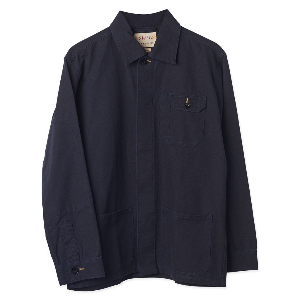 Men's The 3011 Overshirt With Hidden Buttons - Midnight Blue Small Uskees