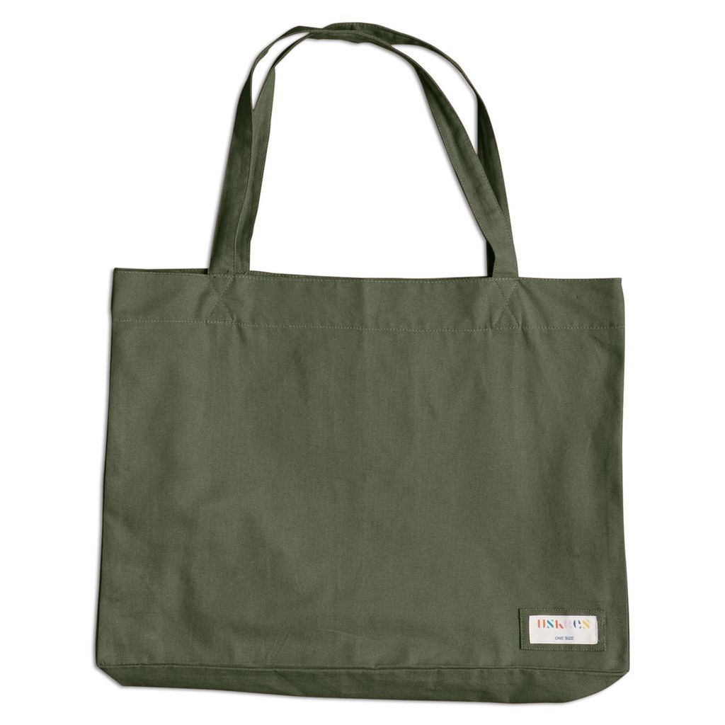 Men's The 4001 Large Organic Tote Bag - Army Green One Size Uskees