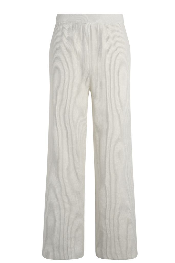 Men's The Knitted Ribbed Pants - White Medium Reuben Oliver
