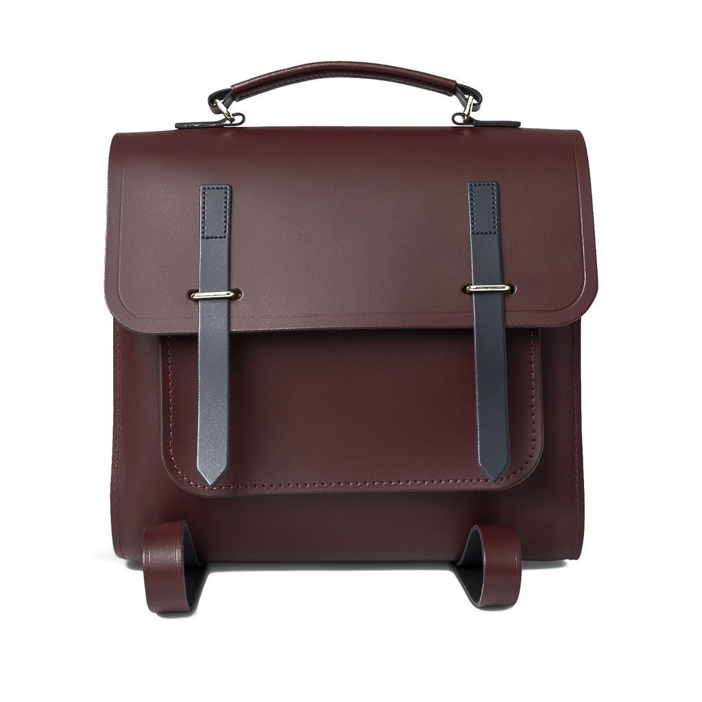 Men's The Messenger Backpack - Oxblood & Navy One Size The Cambridge Satchel Co.