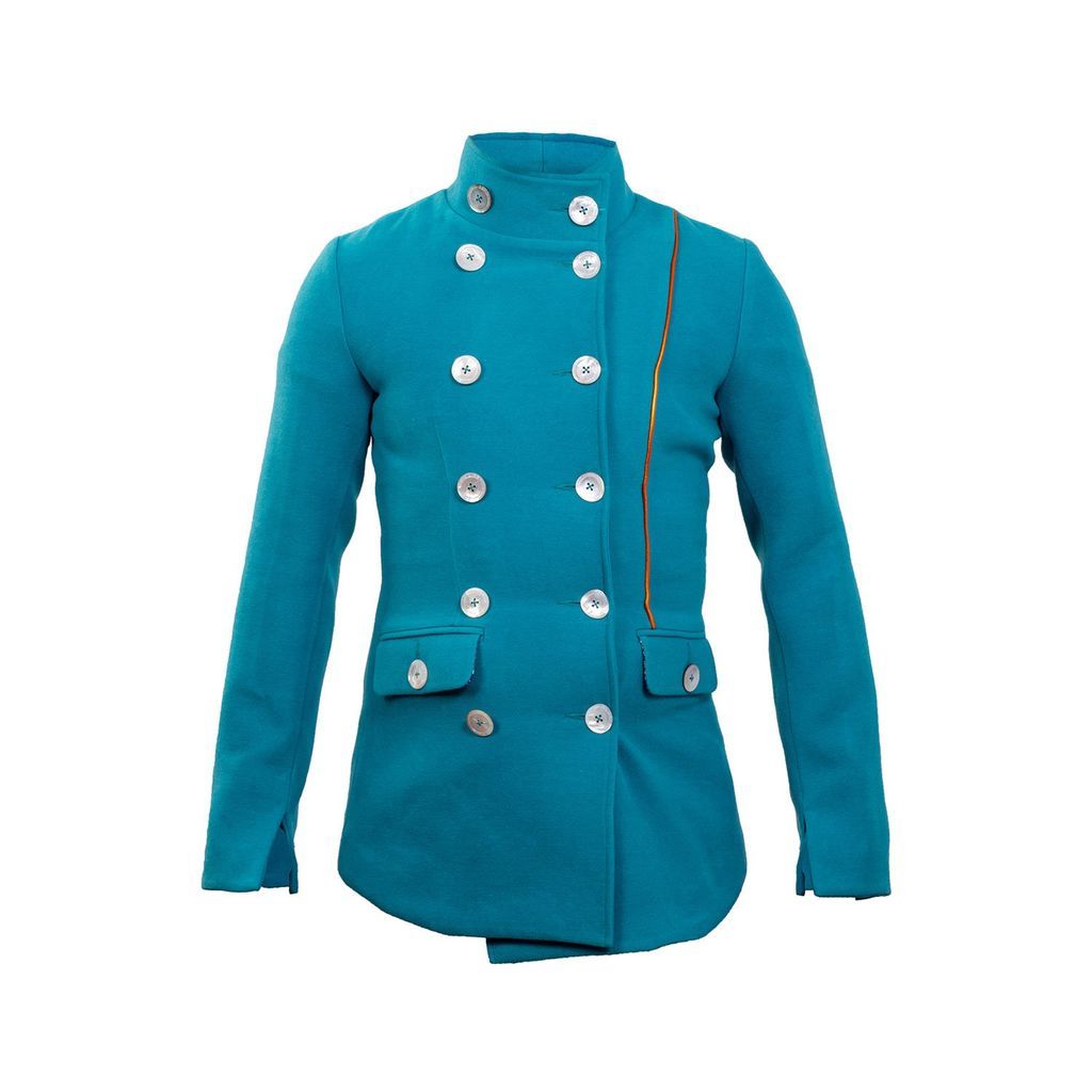 Men's Unisex - Trench Coat - Premium Felt Cotton - Tom Hagen - Quetzal Green In Contemporary Style Extra Small Yvette LIBBY N'guyen Paris