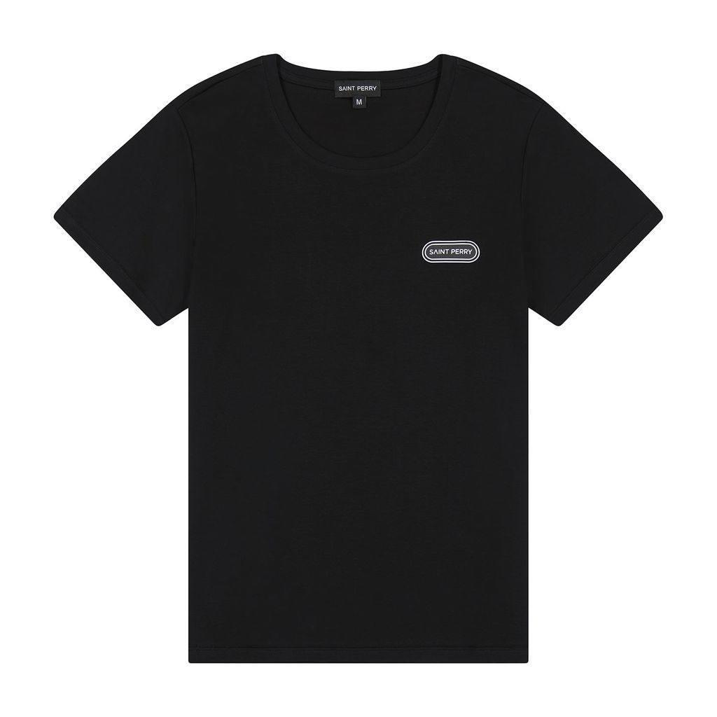 Men's Unisex Elevated Logo Crew Neck T-Shirt - Black Extra Small SAINT PERRY
