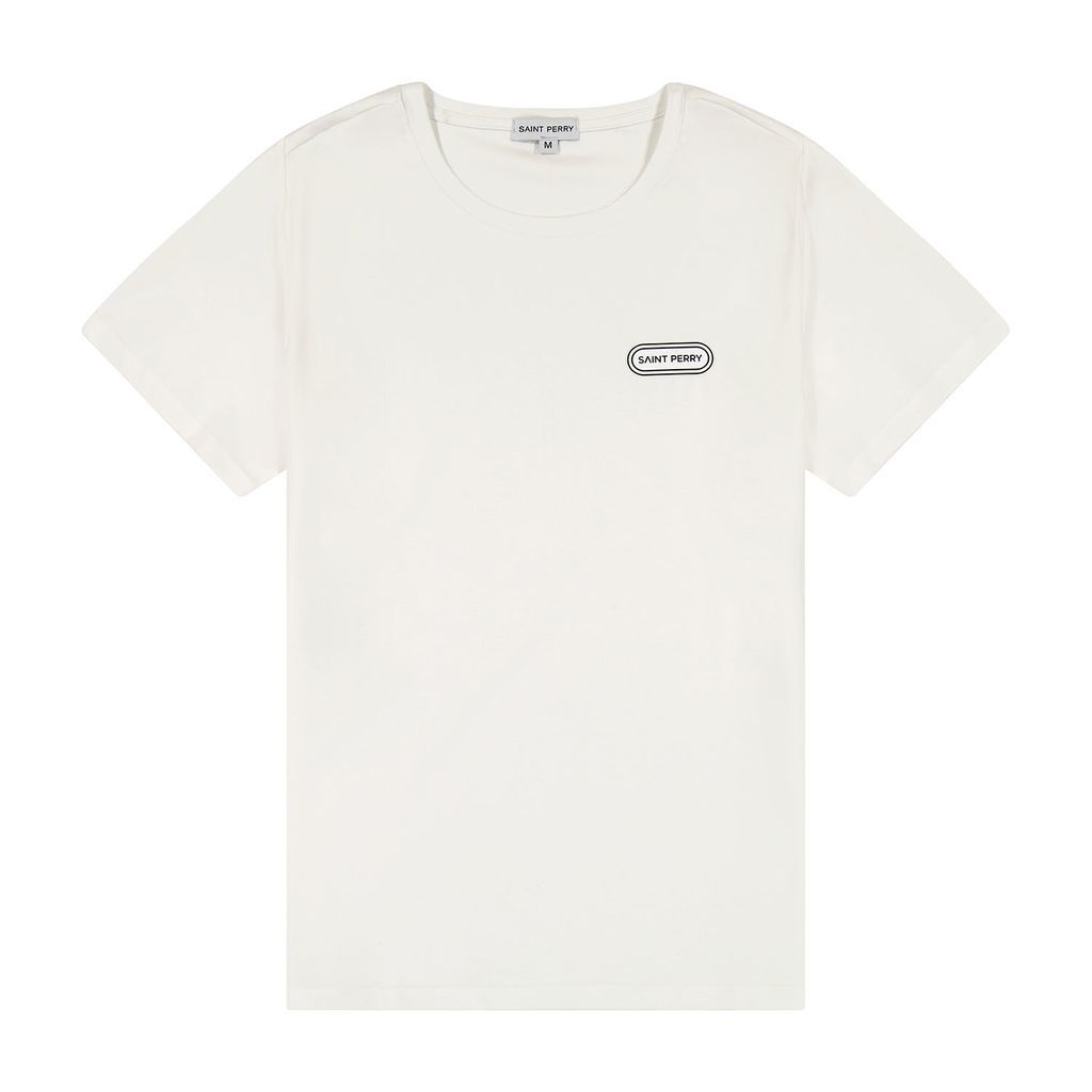 Men's Unisex Elevated Logo Crew Neck T-Shirt - White Extra Small SAINT PERRY
