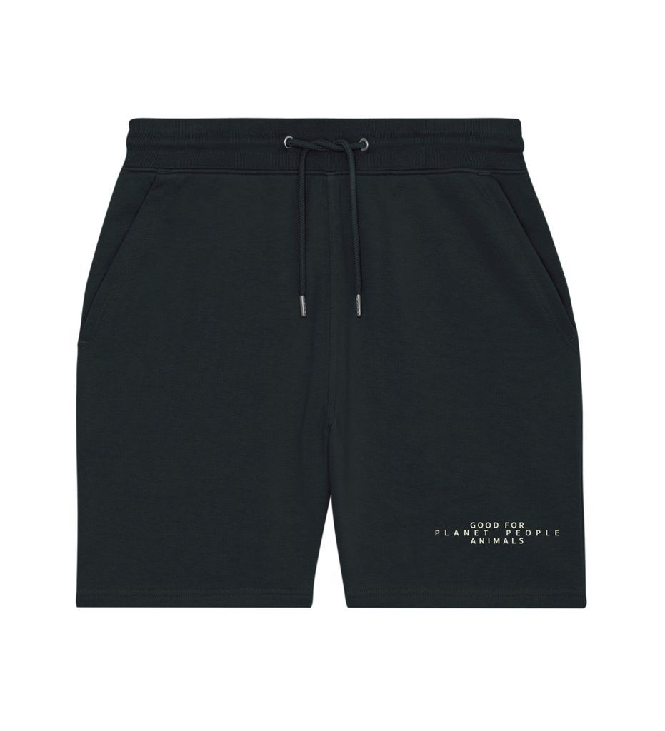 Men's Unisex Jogger Shorts - Black - Print Natural 