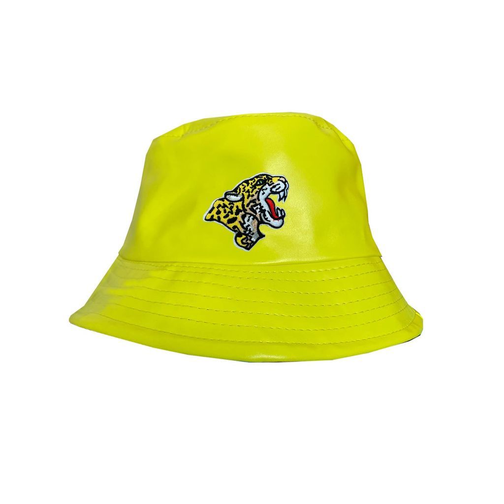 Men's Unisex Neon Yellow Bucket Hat With Leopard Quillattire
