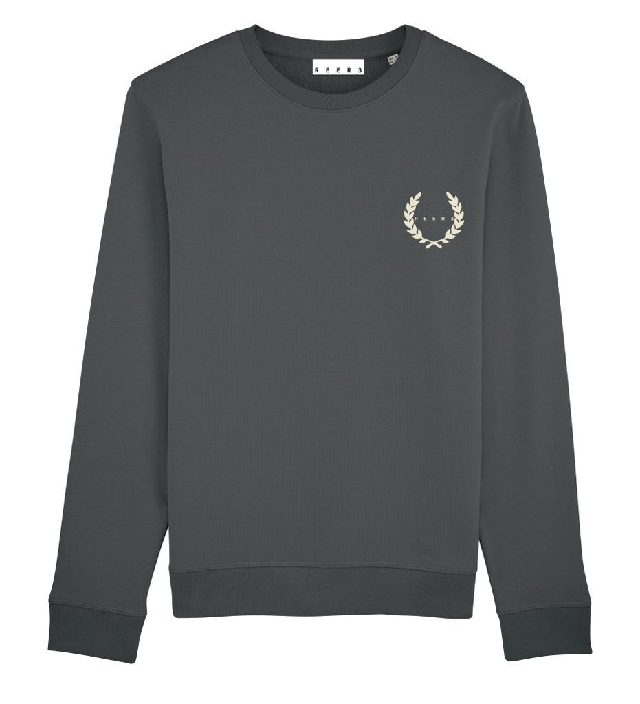Men's Unisex Sweatshirt - Grey Print Natural Laurel Extra Small REER3