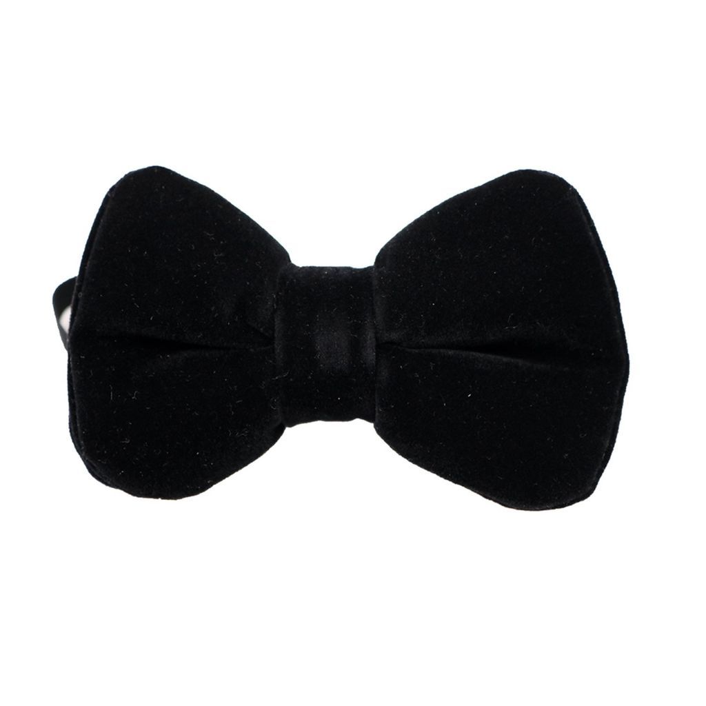 Men's Velvet Pretied Bow Tie - Black DAVID WEJ