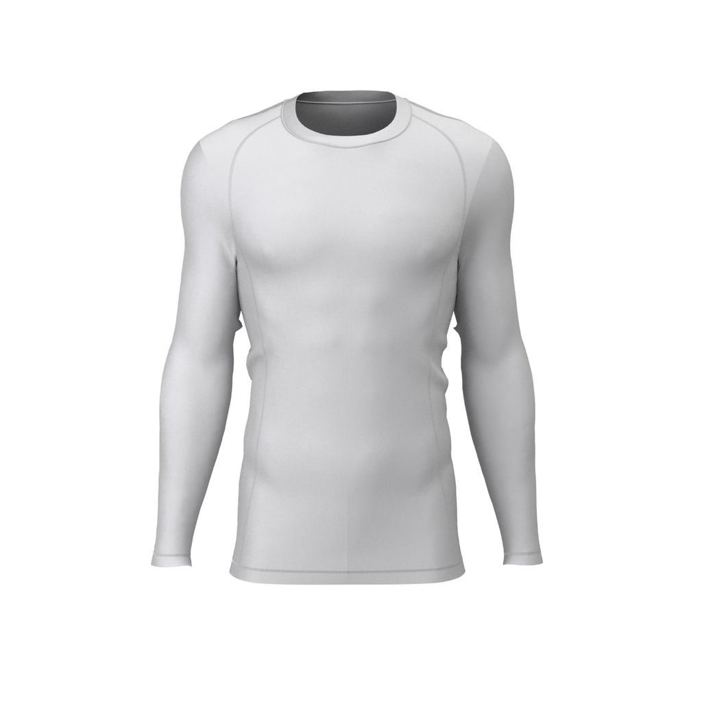 Men's White Base Layer Long Training Top Small NUMBAT