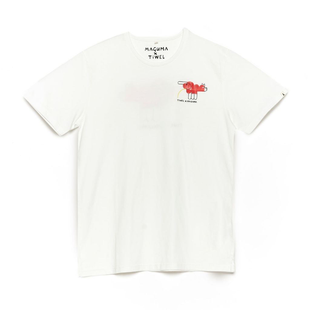 Men's White Magu-Nifty T-Shirt By Maguma Small TIWEL