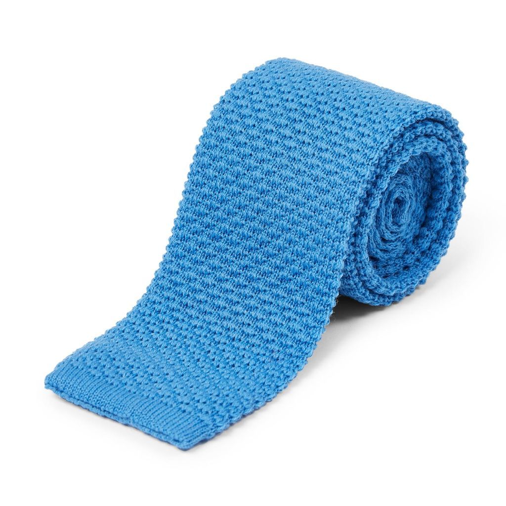 Men's Wool Knitted Tie - Blue Burrows & Hare