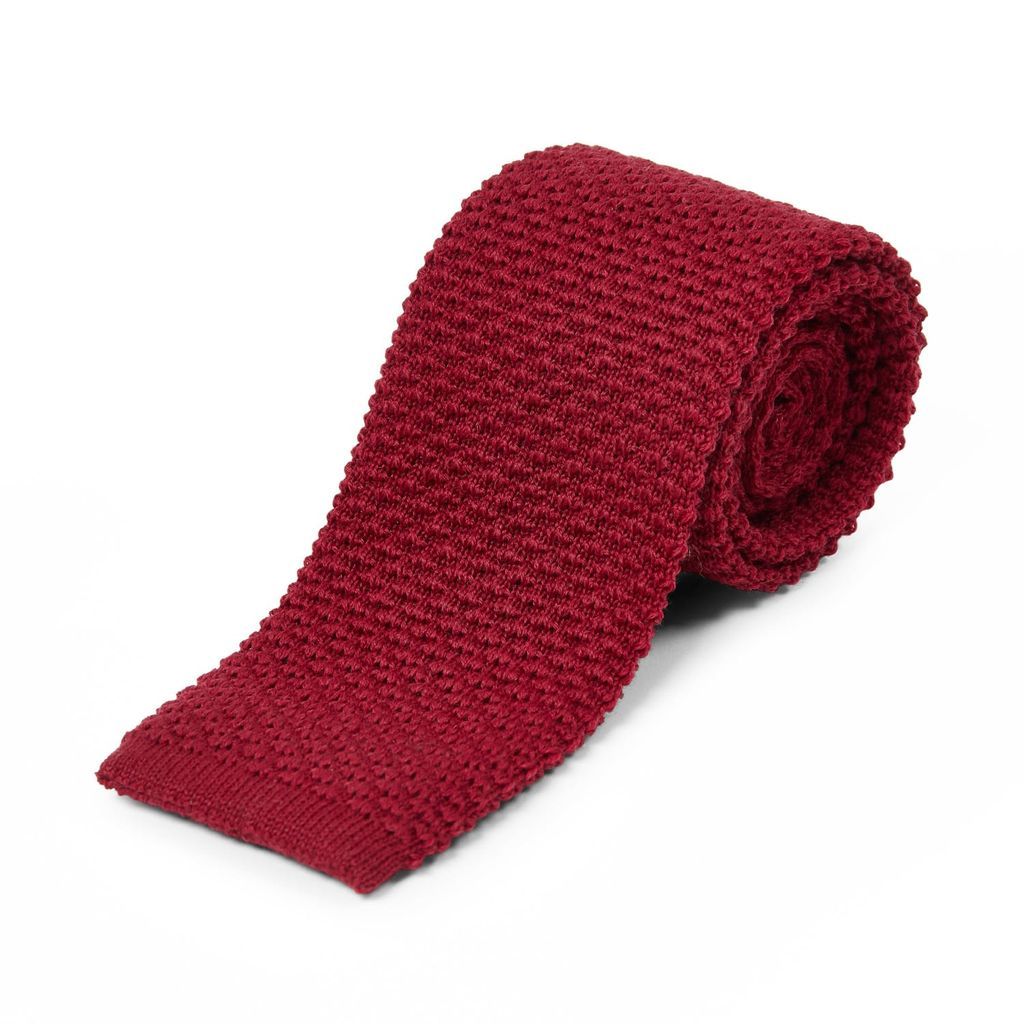 Men's Wool Knitted Tie - Red Burrows & Hare
