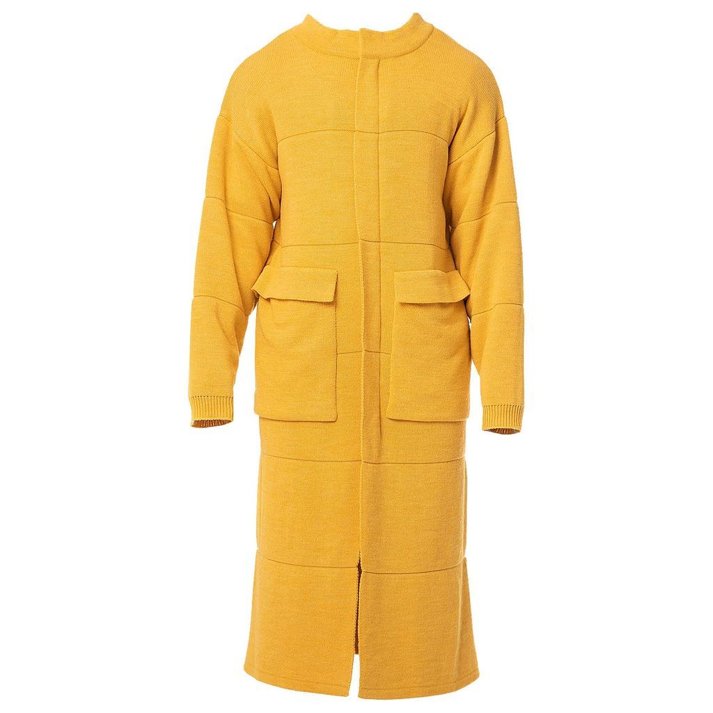 Men's Yellow / Orange Knit Cardigan Extra Small Maison Bogomil