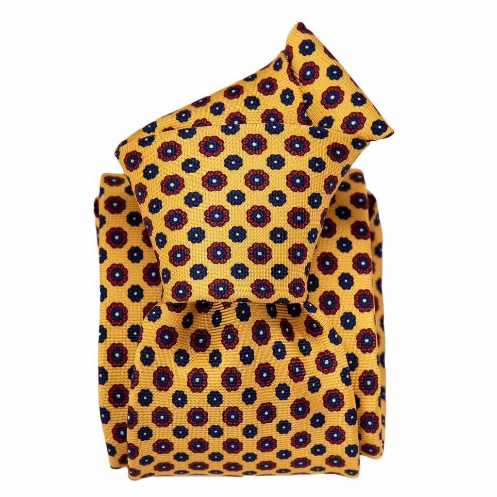 Men's Yellow / Orange Siracusa - Printed Silk Tie - Sunflower One Size Elizabetta